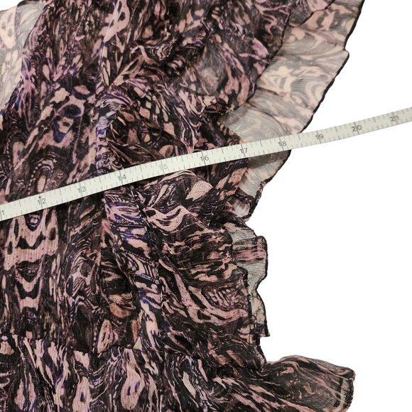 IRO Gilio Ruffled Chiffon Dress Pink Purple Black Sheer Layered Size 36/US 6 - Picture 13 of 15